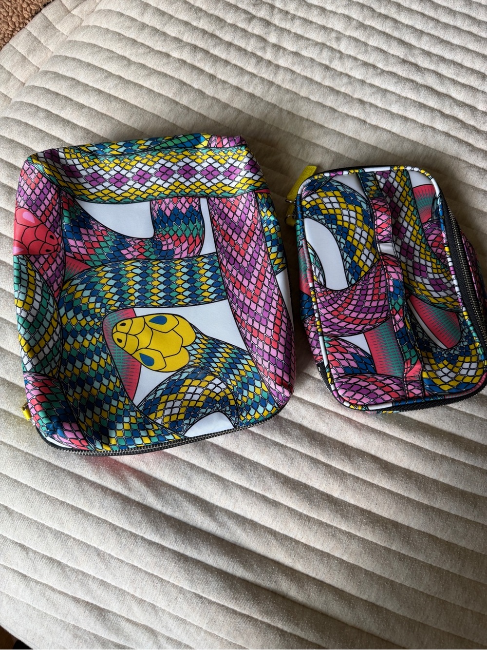 Sonia Kashuk Multicolor Snake-Print 2-Piece Cosmetic Bag Set